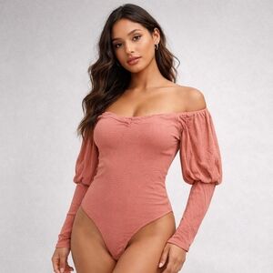 Promesa Off-Shoulder Mauve Bodysuit